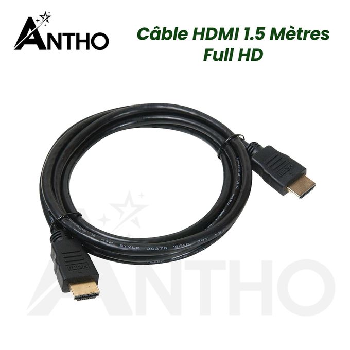 Cable HDMI 1.5m - 1.5 Mètre - Full HD - V1.4