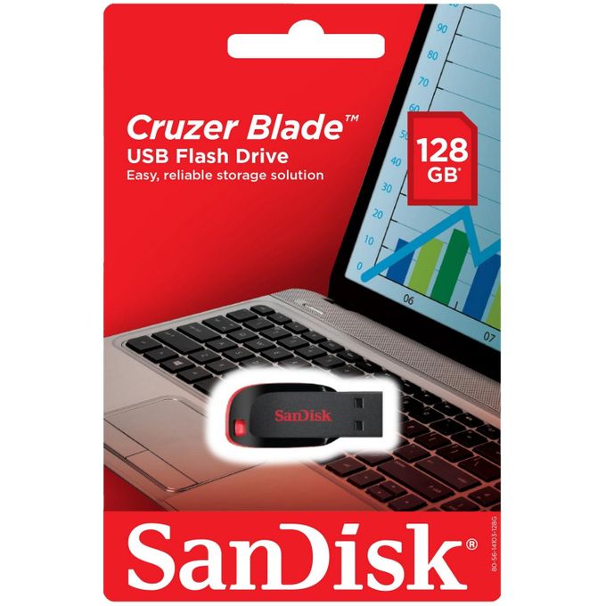Clé USB Original SanDisk Cruzer Blade 128 Go - 128GB - 128 GB (SDCZ50-128G-B35)