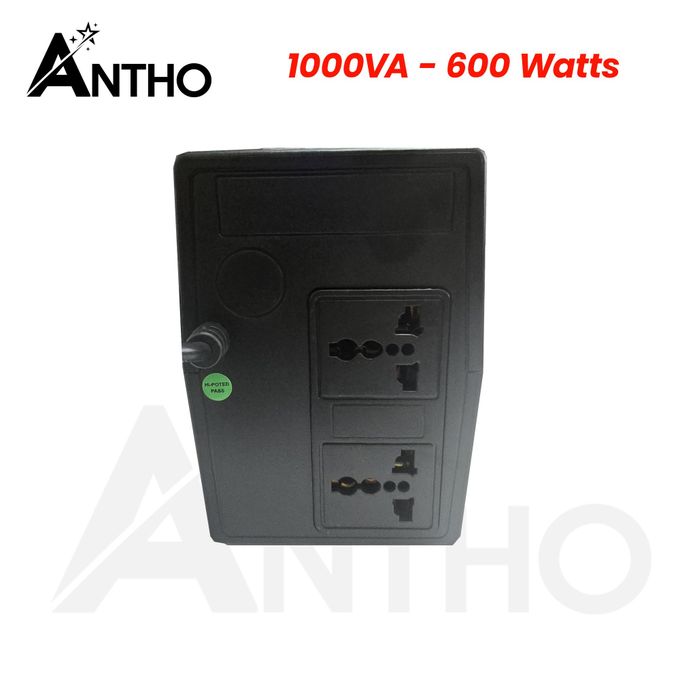 Onduleur Antho 1000Va - 600W - 12V7A - 2 Prises - Fr - 50Hz - 230Vac - 1000 Va