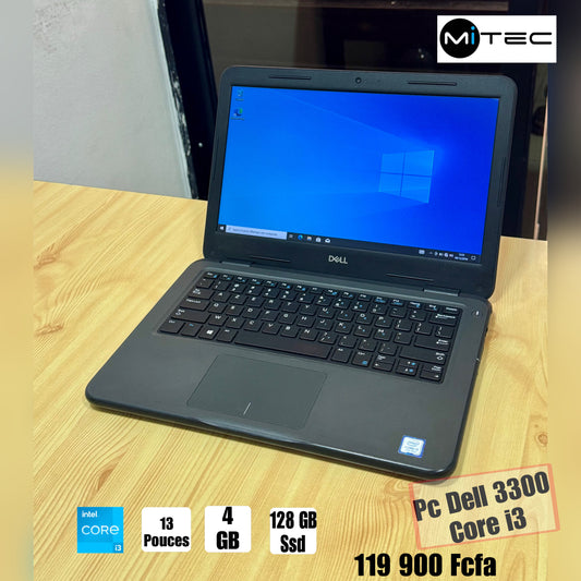 Pc Dell 3300 Core i3 - 4 GB - 128 GB Ssd - Sac + Souris + clé Offert