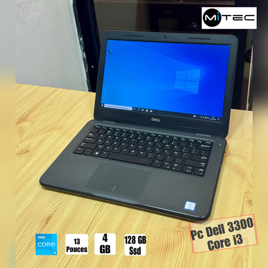 Pc Dell 3300 Core i3 - 4 GB - 128 GB Ssd - Sac + Souris + clé Offert