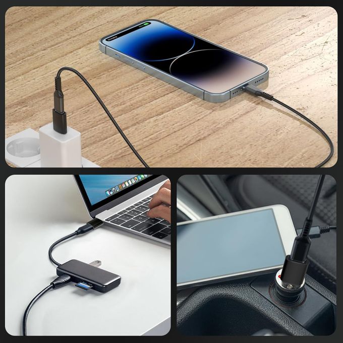 Adaptateur USB C Vers USB,Adaptateur USB C Femelle Vers USB Mâle, Adaptateur USB C Vers USB 3.0 Type C Compatible Avec IPhone 14/13/12/11/X, Samsung Galaxy S20 S21 S22 S23 (Noir)