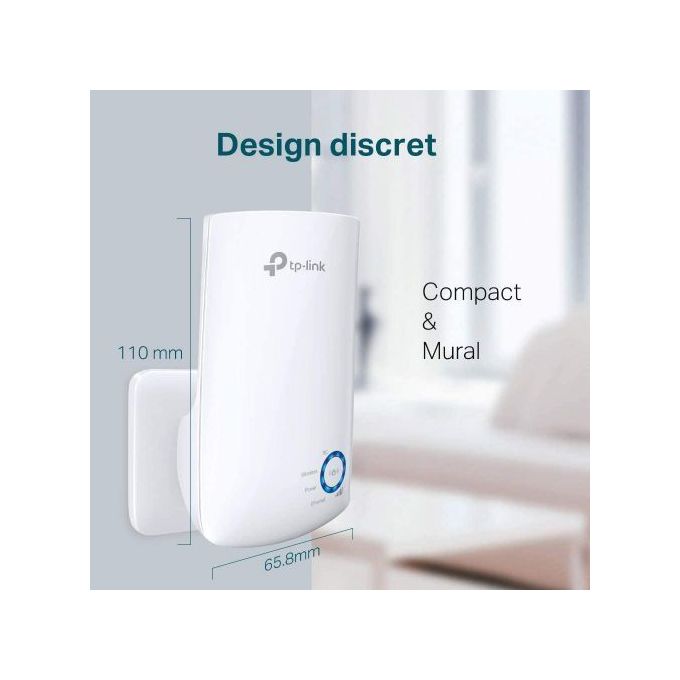 Répéteur TP-Link Wifi N300 - TL-WA850RE - 1 Port Ethernet - Blanc