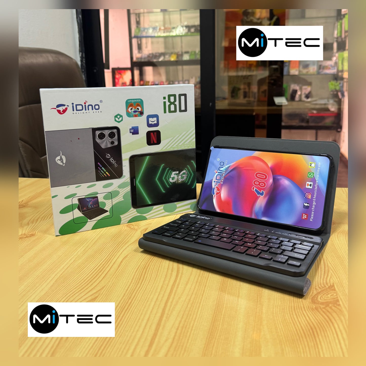 Tablette Educative Idino i80 Neuve - 4 GB - 128 GB - 7 Pouces - Prend Puce - Avec Clavier + Stylet + Écouteur Bluetooth - Android 13