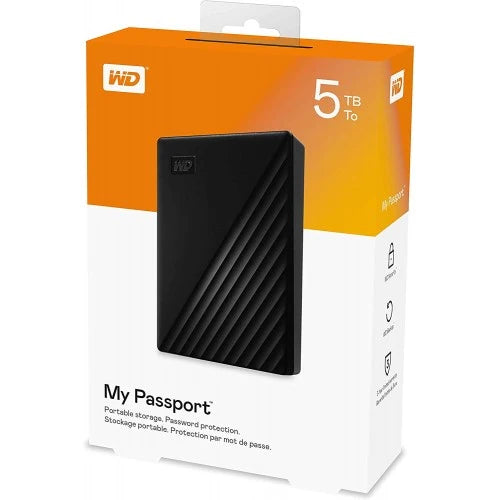 Disque Dur Externe - 5 Tera Western Digital My Passport - Disc dur - 5000 GB