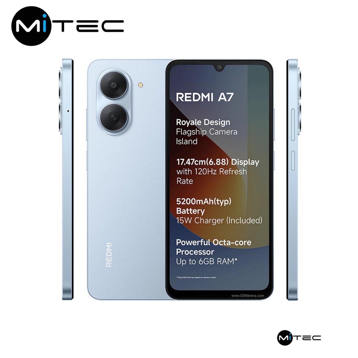 Redmi A7 Neuf - 3 GB - 64 GB - 6'88 Pouces - 5200 mAh - 13 Mpx - A 7 - Redmia7