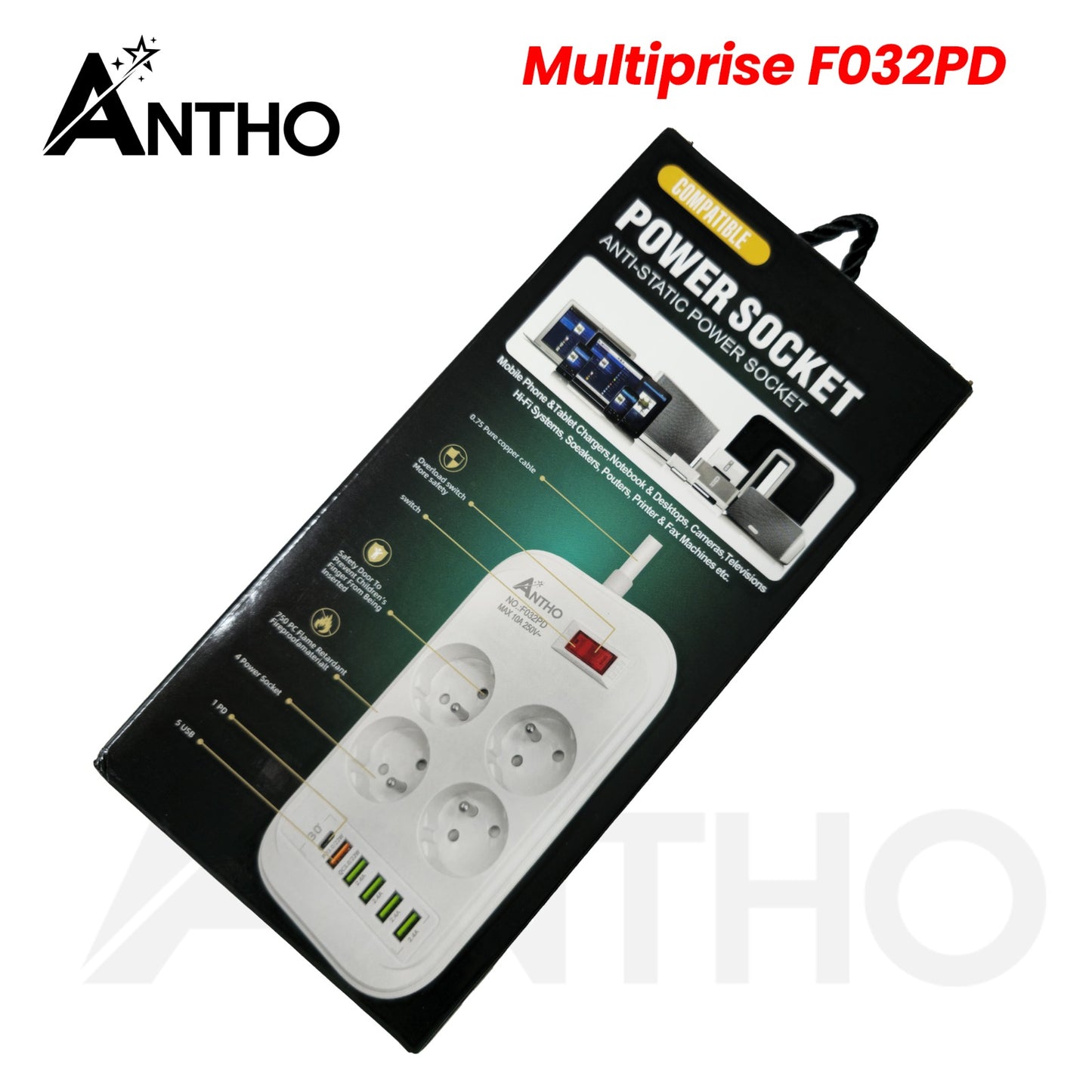 Multiprise Antho F032PD Neuf