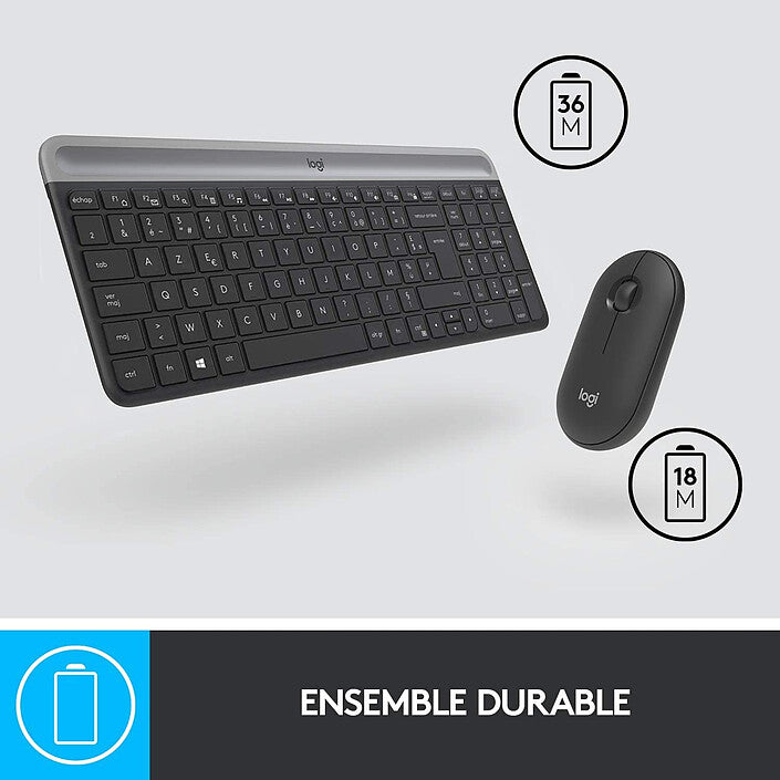 Ensemble Clavier & Souris Sans Fil Logitech MK470 Neuf