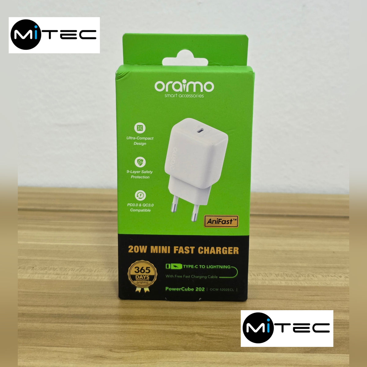 Chargeur Rapide Original Neuf Oraimo 20W – Câble USB-C vers Lightning - Chargeur20W Type-C Vers Bout iPhone