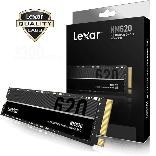 Disque Dur 1 Tera SSD M.2 Lexar NM620 PCIe 2280 Gen3x4 NVMe