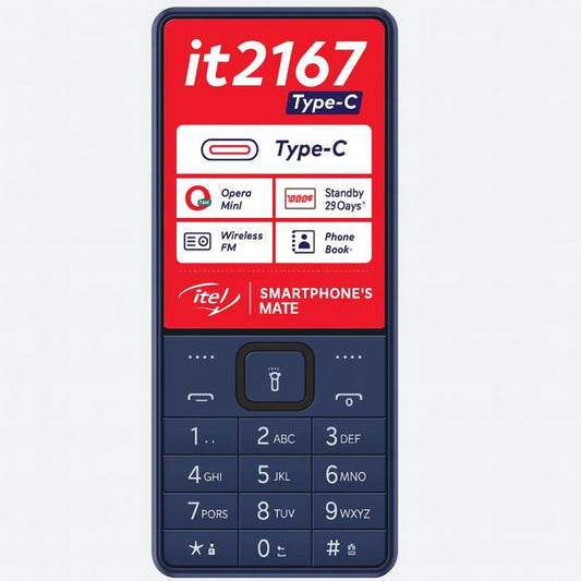 Bescla Itel It 2167 - 1.77 Pouces - 2 Carte Sim - 1000mAh - Petit Téléphone Basique - Téléphone à Touche