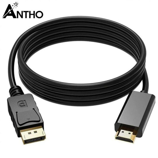 Câble DisplayPort vers HDMI ANTHO  – 1.8 mètres - Haute qualité audio & vidéo