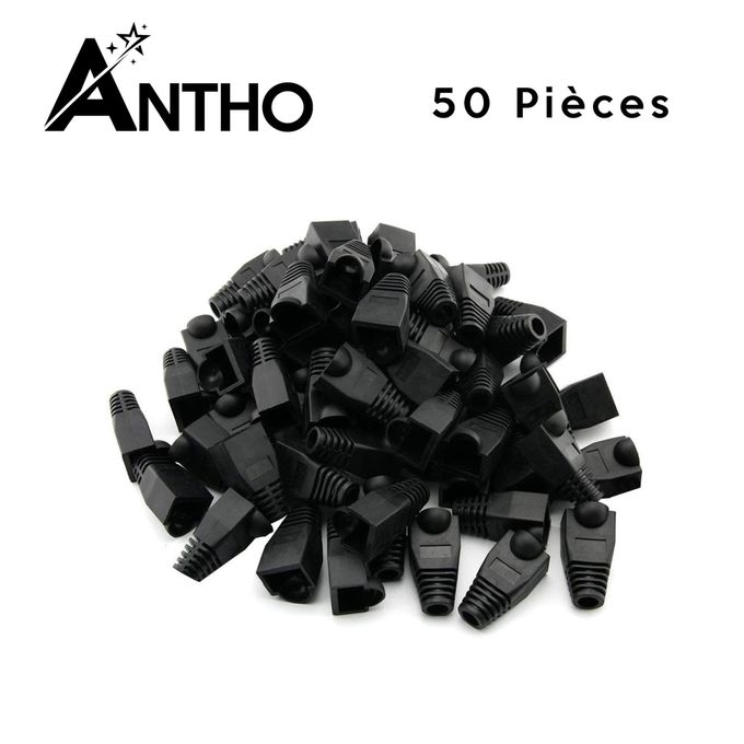 ANTHO Lot De 50 Manchons RJ-45 Noir - RJ45