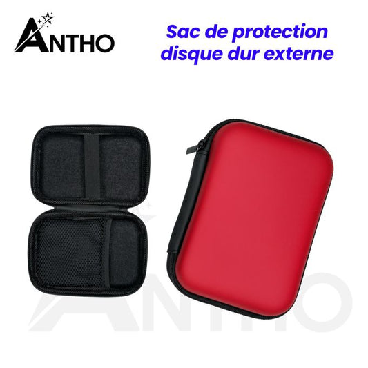 Sac De Protection  AnthoPour Disque Dur Externe - Neuf - Rouge