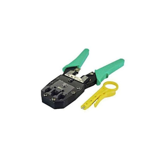 Pince Ã  Sertir Professionnelle Compatible Rj45 - Vert/Noir/Jaune
