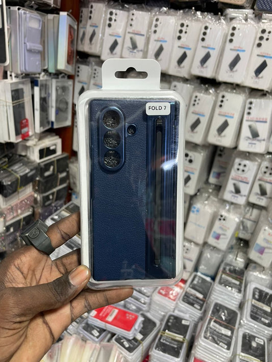 Étui Fourreau Coque En Simili Cuir pour Samsung Galaxy Fold 7 Couleur Bleu