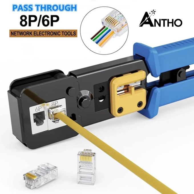 Pince à sertir ANTHO RJ-45 - RJ45 - RJ11 - RJ-11 - - Passthrough - Traversant & Normal - Professionnel - Solide