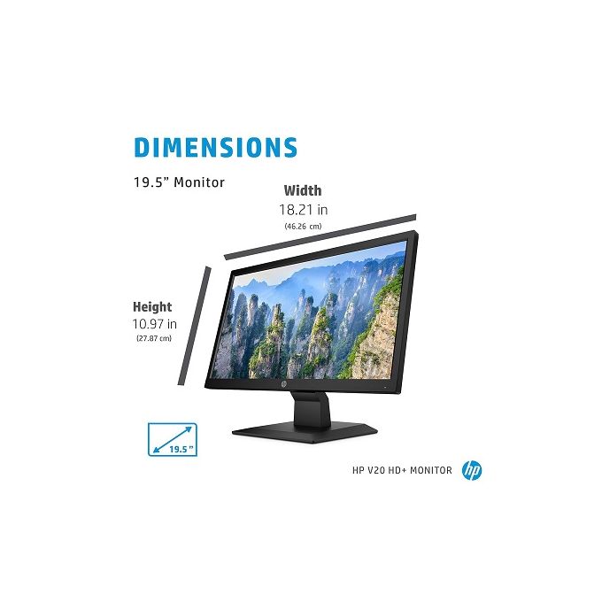 Hp Ecran HP V20 HD+ - 19.5" - VGA - HDMI - 1600 X 900