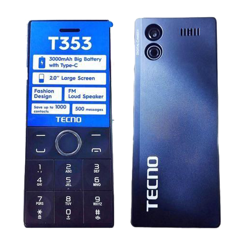 Bescla Tecno T353 - 2" - 4 Mo/4 Mo RAM - 3000 mAh - Double Sim - Petit Téléphone Basique - Téléphone à Touche