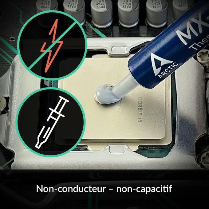 Arctic MX-4 (4 G) - Pâte Thermique De Haute Performance Pour Tous Les Processeurs (CPU, GPU - PC, PS4, XBOX), Conductivité Thermique Très élevée
