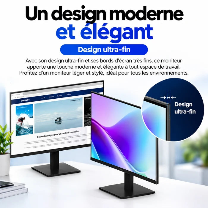 Ecran Samsung Essential Monitor S3 S33F 24" Full HD IPS – 100 Hz, 5ms, HDMI (LS24F330EAMXUE) - 24 Pouces - Ks