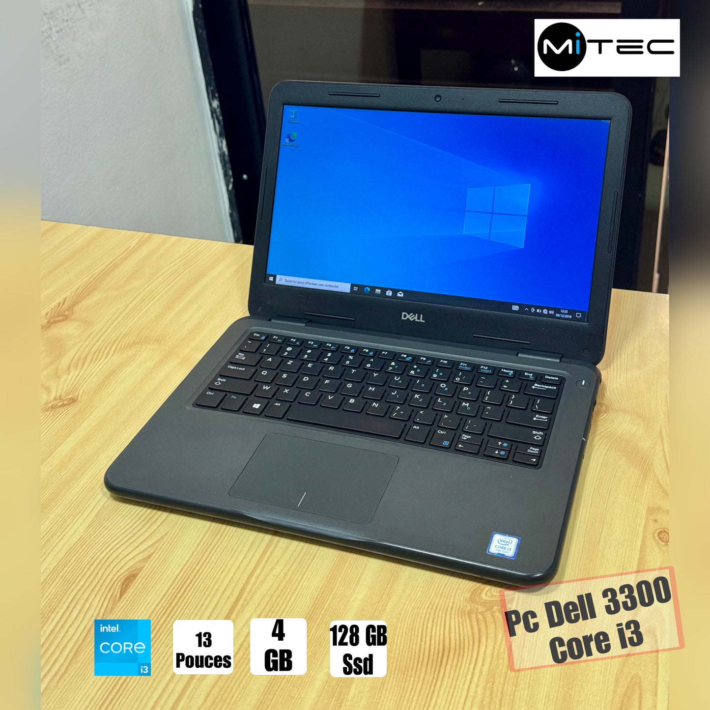 Pc Dell 3300 Core i3 - 4 GB - 128 GB Ssd - Sac + Souris + clé Offert