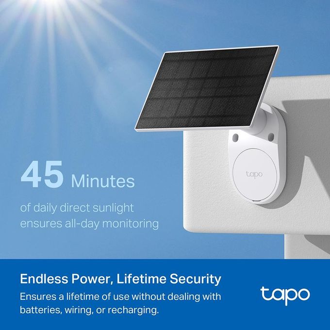 TP-Link Caméra De Surveillance Wifi - Tapo C410 Kit + Panneau Solaire - 2K - Batterie - Vision Nocturne - 3 MP