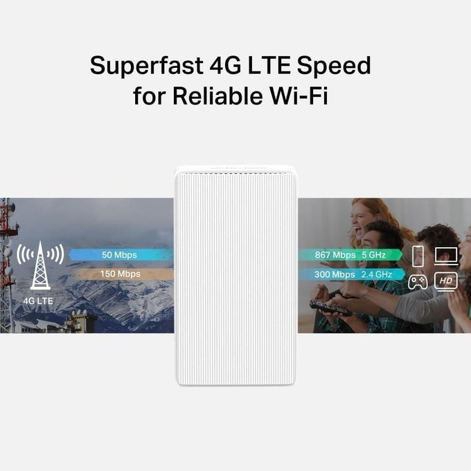 Mercusys MB130-4G Routeur 4G LTE, Débit 300 Mbps Wi-FI N, Jusqu'à 150 Mbps 4G , Plug & Play, Double Antenne, Port WAN/LAN, Compatible avec Tous Les opérateurs, Idéal Maison / Camping / Bureau
