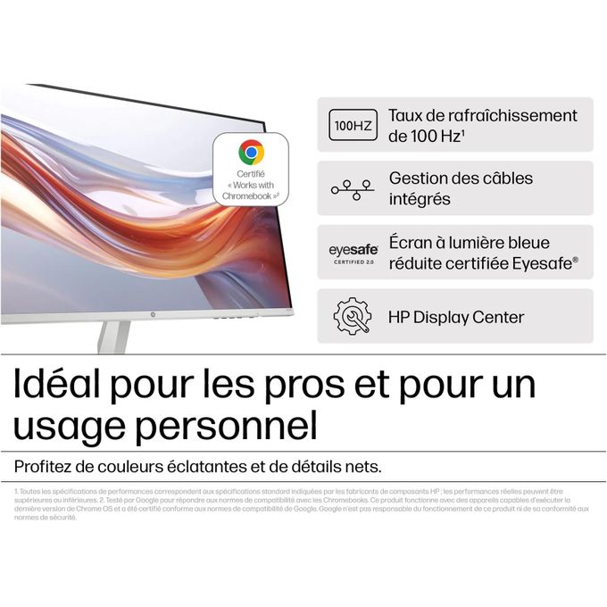 Écran Hp Full HD 32 pouces Série 5 - 532sf - 32" - 100Hz - 1920 x 1080 - HDMI - VGA - 7MS - Inclinaison - Ecran