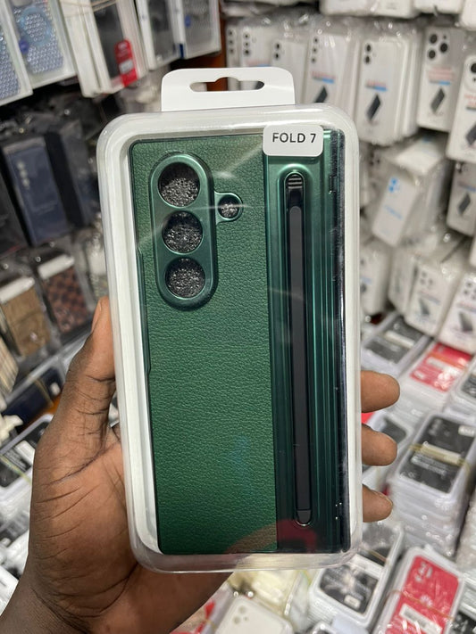 Étui Fourreau Coque En Simili Cuir pour Samsung Galaxy Fold 7 Couleur Vert