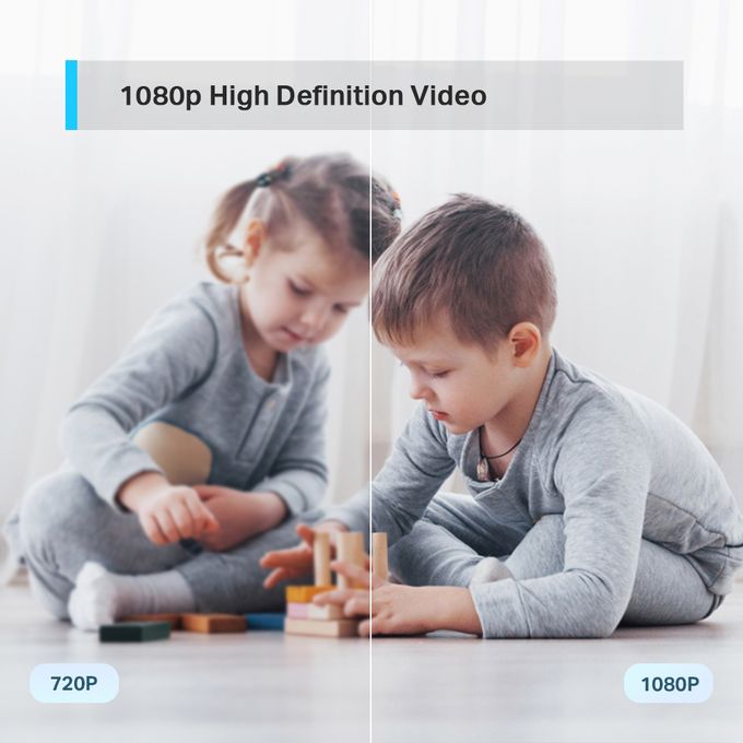 TP-Link Caméra De Surveillance Wifi Tapo C200 - 360° - Vision Nocturne - Bébé - SD - Full HD - Intérieur
