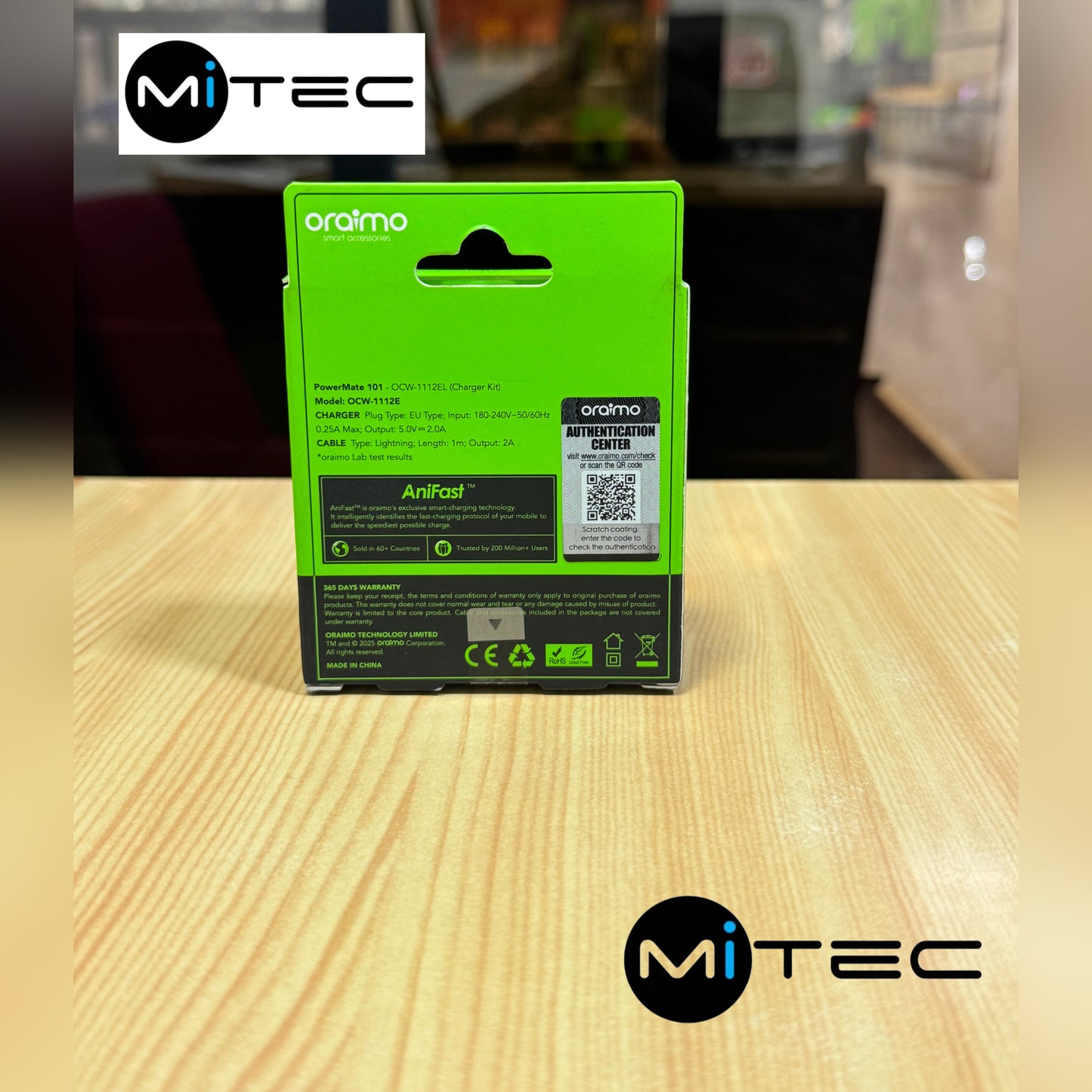 Chargeur Oraimo 10W USB Vers Bout IPhone Lightning Neuf Original