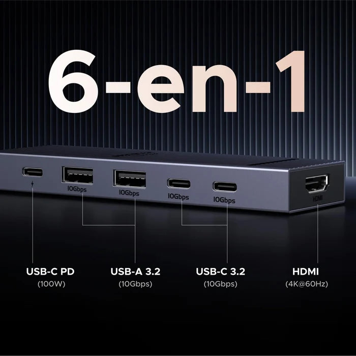 Hub Ugreen Revodok Pro 106 Original - Station d'accueil Multiport 6 en 1 USB C,