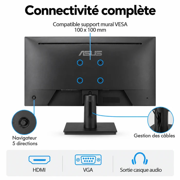 Ecran Gaming ASUS VA279HG 27" Full HD IPS 120 Hz – 1 ms - 27 Pouces - Ks