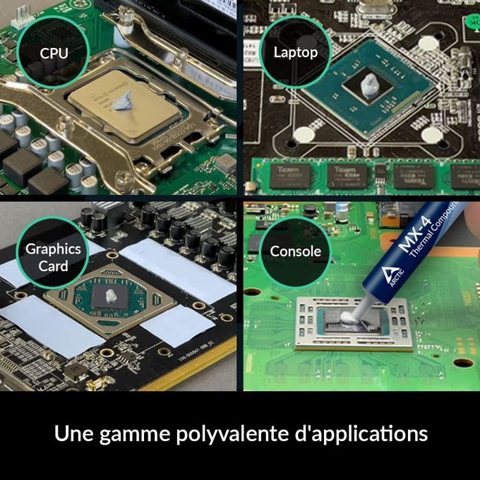 Arctic MX-4 (4 G) - Pâte Thermique De Haute Performance Pour Tous Les Processeurs (CPU, GPU - PC, PS4, XBOX), Conductivité Thermique Très élevée