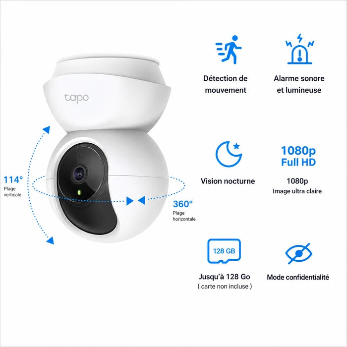 Caméra de Surveillance Neuve Tapo TC70, 360° Full HD 1080p - Ks