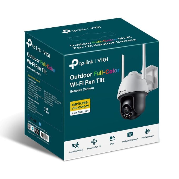 Caméra de surveillance TP-Link IP & Wifi - VIGI C540-W - 4mm - 4MP - Full Color - IA - IP66 - avec fonction panoramique et inclinaison - TPlink - Onvif