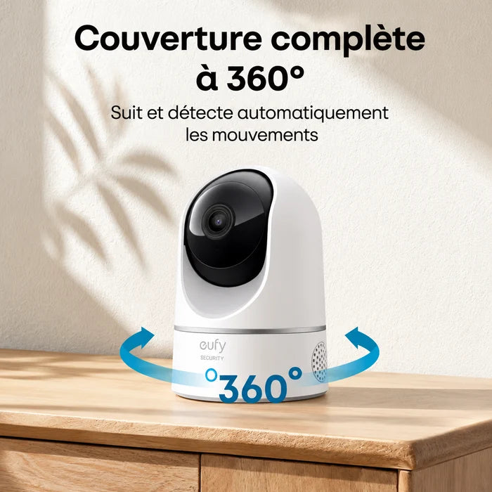 Caméra de Surveillance Neuve Intelligente Eufy 2K 360° avec Détection IA E220