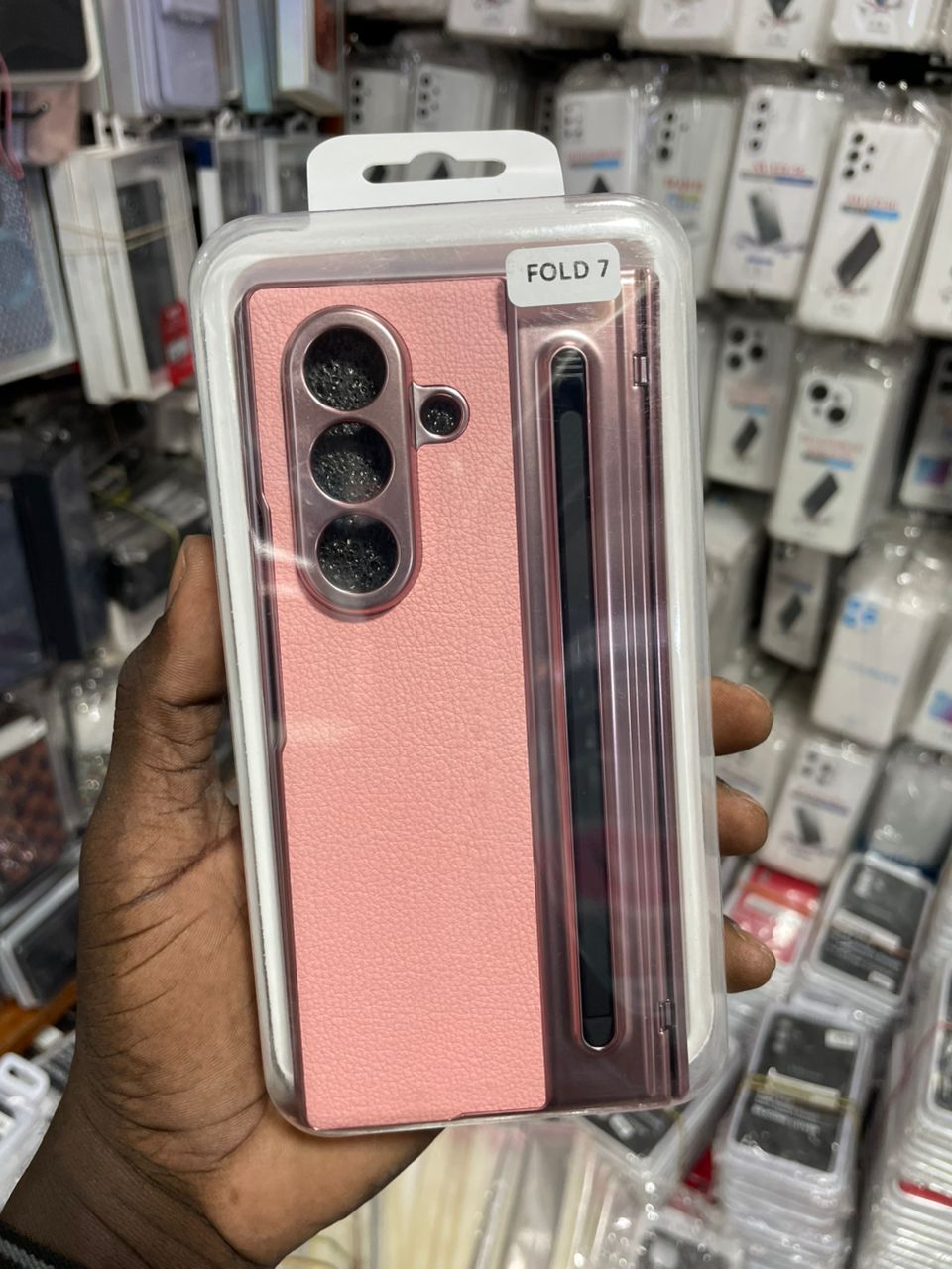Étui Fourreau Coque En Simili Cuir pour Samsung Galaxy Fold 7 Couleur Rosé