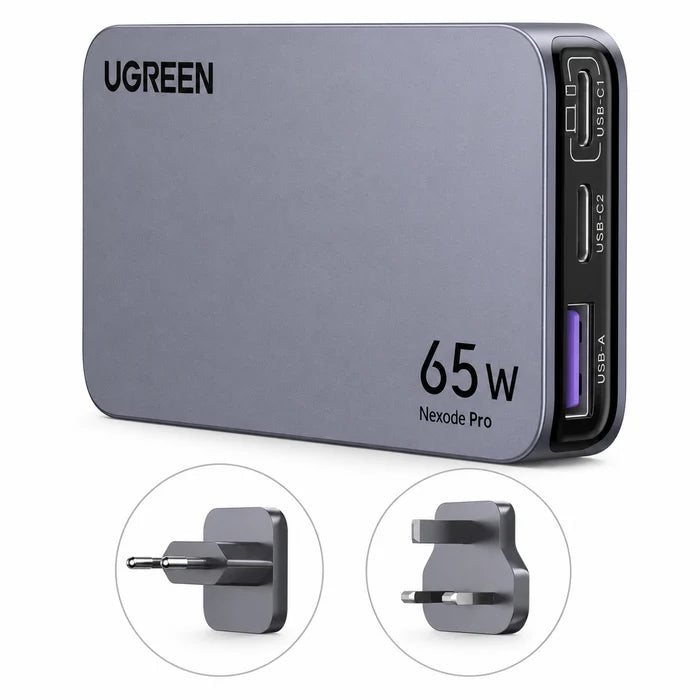 Chargeur UGREEN Neuf Original Nexode Pro 65W, Chargeur Universel Ultra-Slim, Recharge Rapide GaN 3 Ports