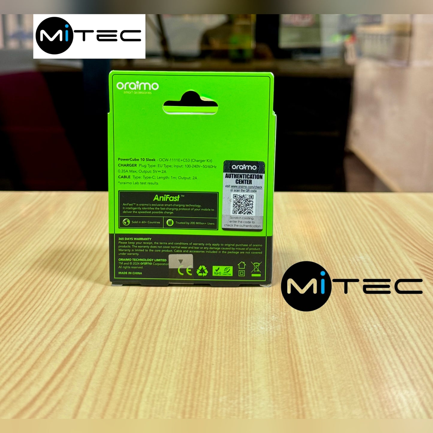 Chargeur Oraimo 10W USB Vers Type C Neuf Original