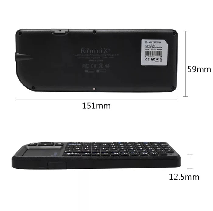 Mini Clavier Azerty Sans Fil avec Pavé Tactile Pour Ordinateur, Télévision, SmartPhone, Tablette, Console, Box TV -ks