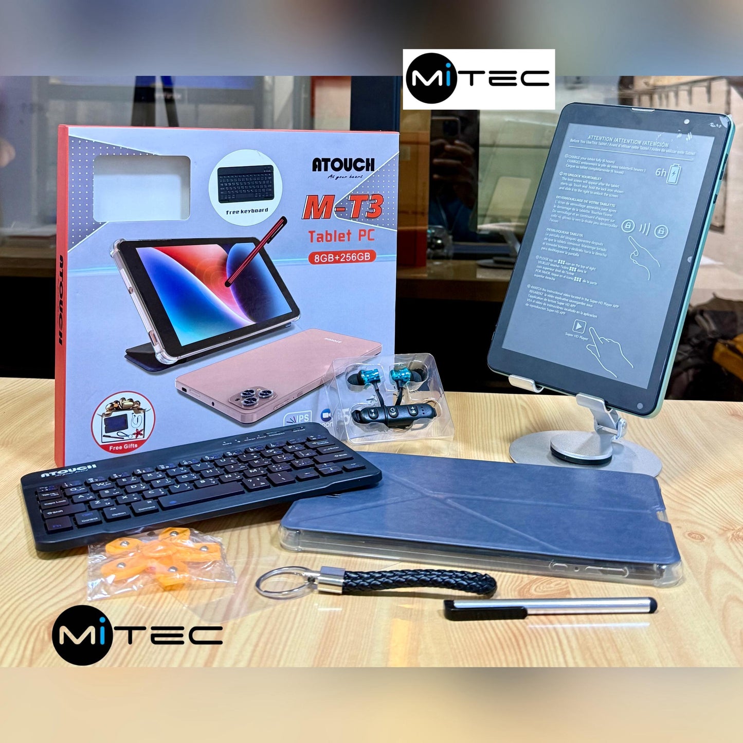 Tablette Éducative Atouch M-T3 - 4 GB - 128 GB - Avec Puce -  Avec Clavier - 8 Pouces