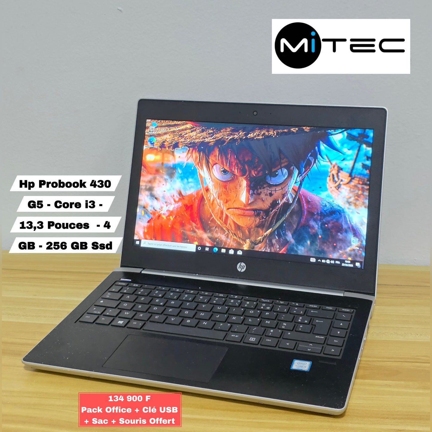 Pc Hp Probook 430 G5 - Core i3 - 13,3 Pouces  - 4 GB - 256 GB Ssd - Pack Office + Sac + Clé USB  + Souris Offert