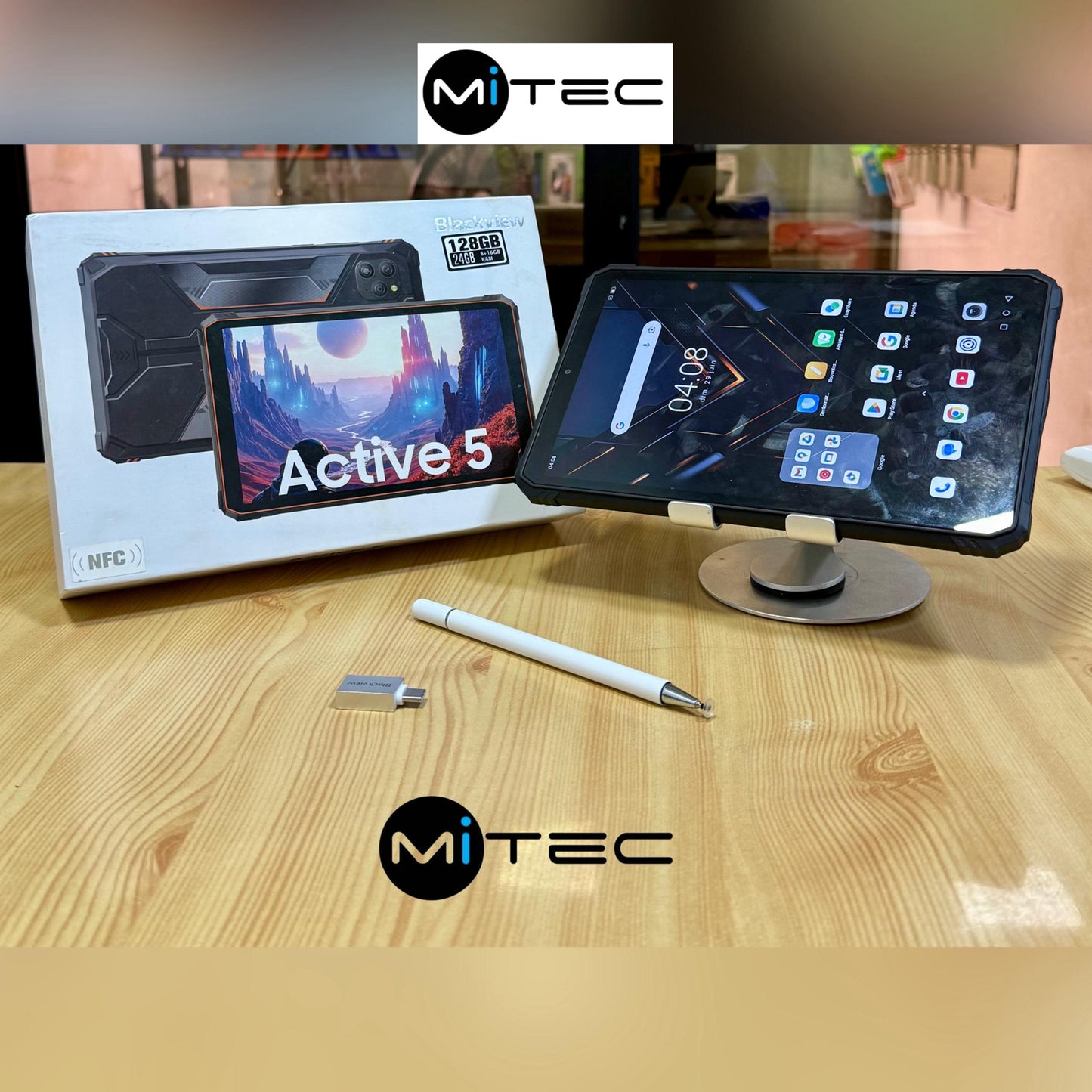 Blackview Robuste Active 5  - 24 GB - 128 GB - 8'68 Pouces - 6600 mAh + Stylet + Clé OTG