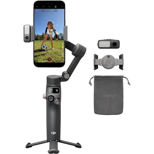 Stabilisateur DJI Osmo Mobile 8 - Suivi natif IA avec Audio et éclairage -  Rotation panoramique à 360° - ks