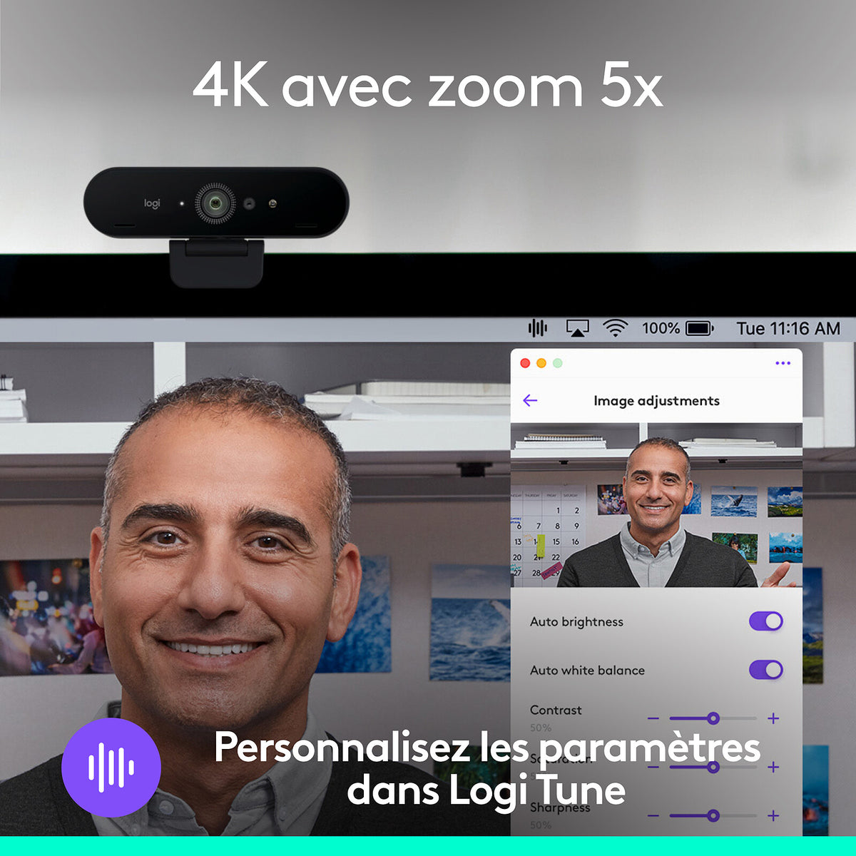 Webcam Logitech Brio 4K Ultra HD HDR Neuve
