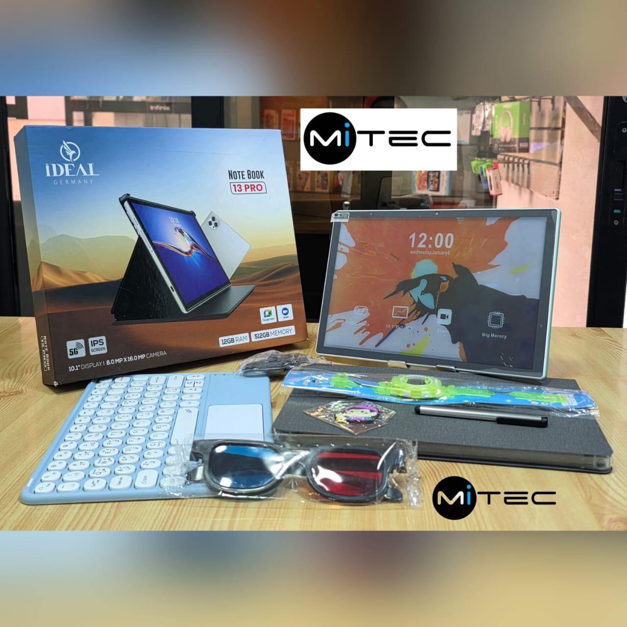Tablette Éducative ideal NoteBook 13 Pro  - 4 GB - 128 GB - Avec Puce -Avec Clavier - 10'1 Pouces