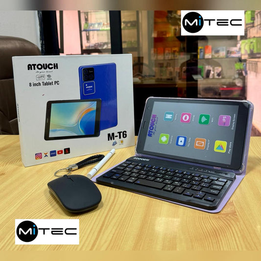 Tablette Educative ATouc MT6 Neuve - 4 GB - 128 GB - 8 Pouces - Prend Puce - Avec Clavier + Stylet  + Souris - Android 14