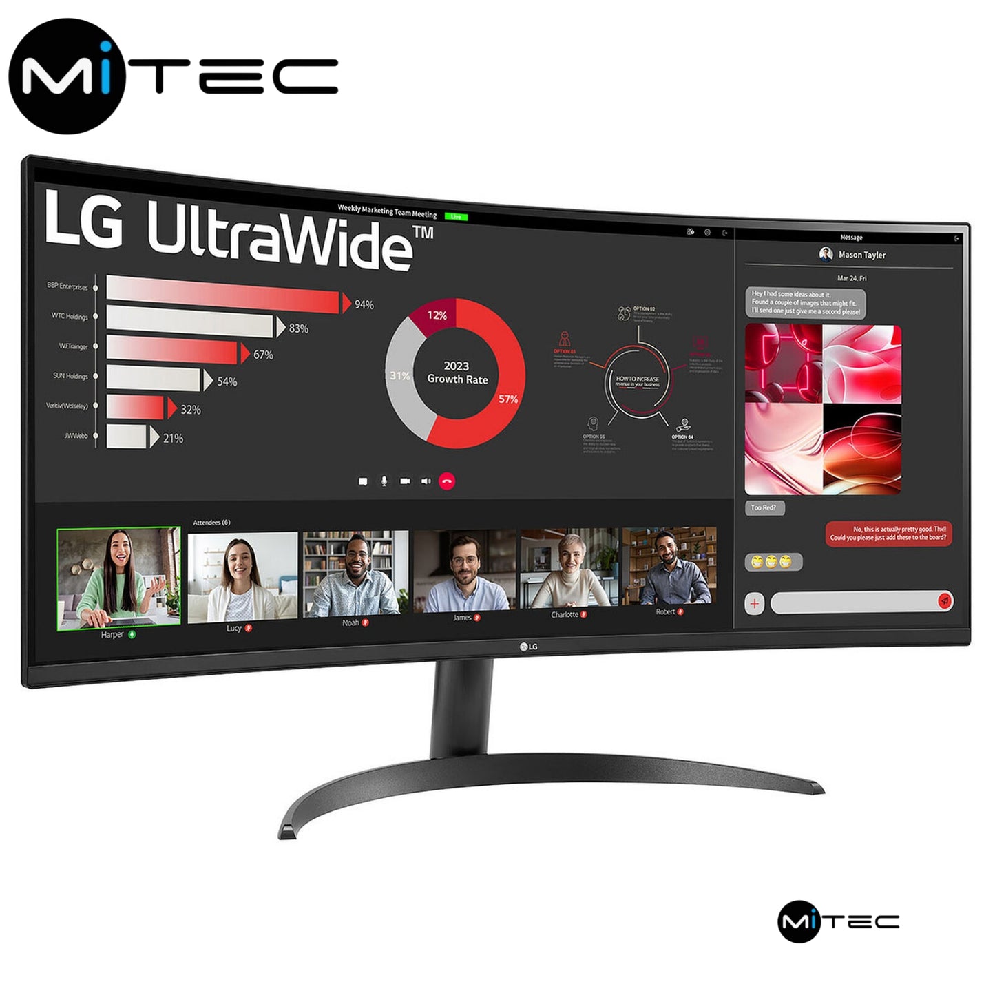 Écran LG UltraWide 34WR50QK-B - Incurvé WQHD 100Hz Neuf 34"Pouces